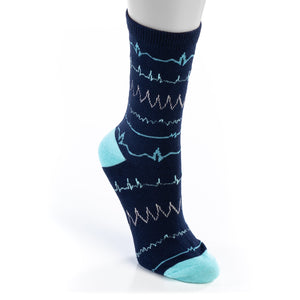 Navy Cardiac Rhythm Socks